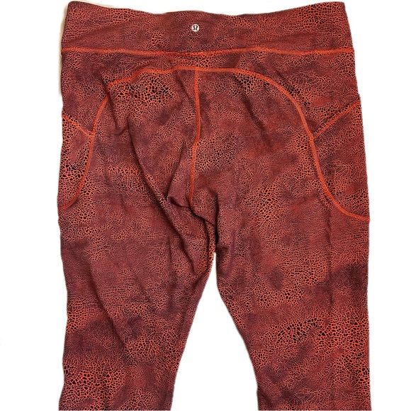 Lululemon Invigorate High Rise Crop 23" Crackle Glaze Vintage Orange Size 18 - Picture 6 of 10